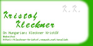 kristof kleckner business card